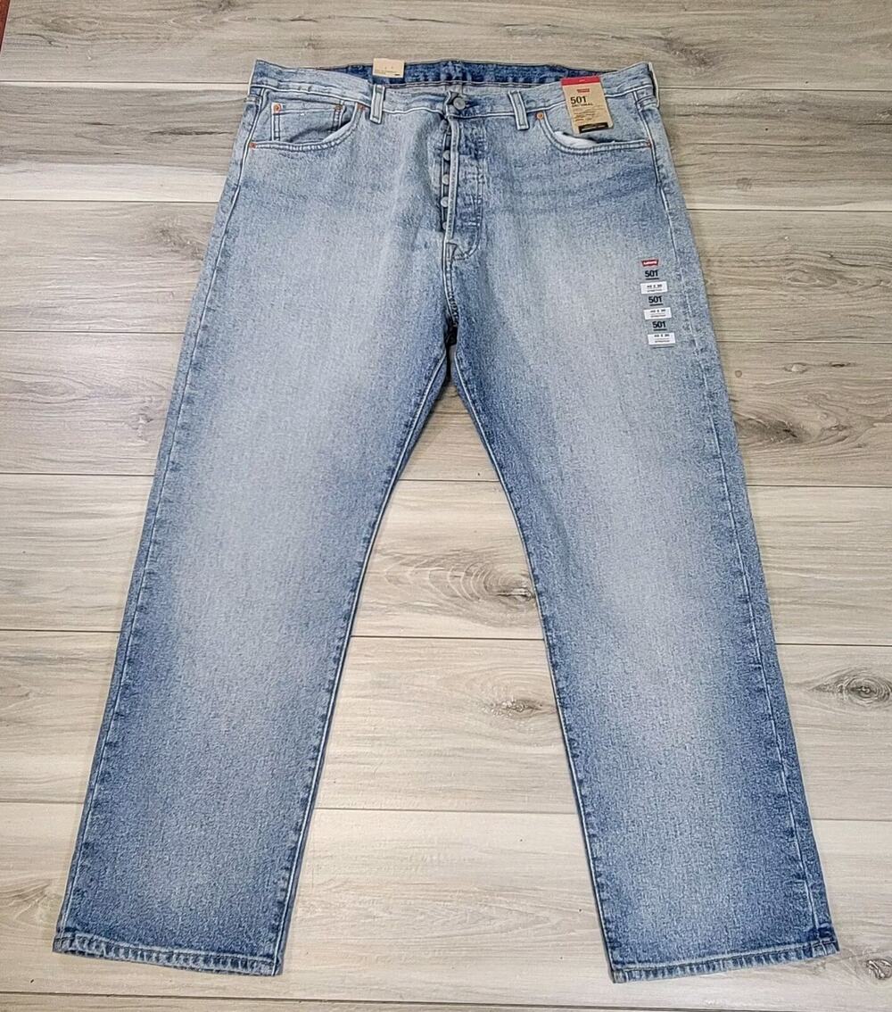 Levi's 501 Jeans Men's 40X30 Light Wash Stretch New 005013310